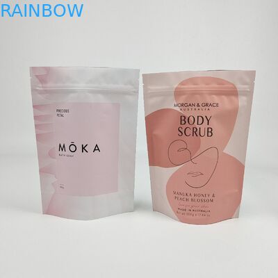 উচ্চ মানের শরীরের স্ক্রাব মুদ্রিত প্যাকেজিং ব্যাগ প্লাস্টিক অ্যালুমিনিয়াম ফয়েল কাস্টম জিপার স্নান লবণের জন্য স্ট্যান্ড আপ পকেট