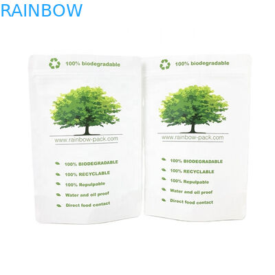 খাদ্যের জন্য উইন্ডো সহ বায়োডেগ্রেডেবল ক্রাফট পেপার ব্যাগ ময়দা বাদাম চাল চা খাদ্য উৎপাদন সরাসরি বিক্রয়