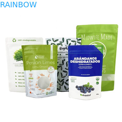 খাদ্যের জন্য উইন্ডো সহ বায়োডেগ্রেডেবল ক্রাফট পেপার ব্যাগ ময়দা বাদাম চাল চা খাদ্য উৎপাদন সরাসরি বিক্রয়