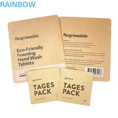 কাস্টম ফুড গ্রেড পিএলএ ব্রাউন ক্রাফ্ট পেপার ব্যাগ ম্যানগো জন্য পাউডার ফুড পোষা প্রাণী চিকিত্সা ভোজ্য প্যাকেজিং ব্যাগ জিপার সহ মাইলার