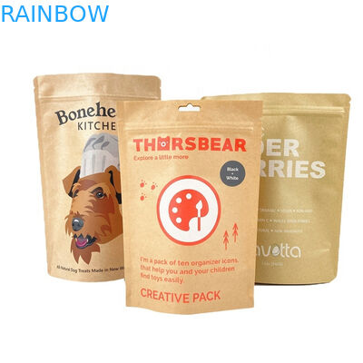 ১০০% জৈব বিঘ্ননযোগ্য গন্ধ প্রতিরোধী কাগজ প্যাকেজিং ব্যাগ মঙ্গো পাউডার চা বাদাম পোষা প্রাণী খাদ্য ব্যাগ সাদা ক্রেফট কাগজ ব্যাগ