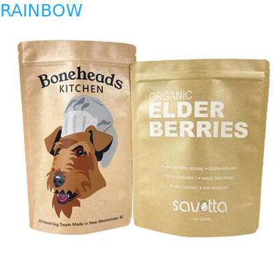 ডিজিটাল প্রিন্টিং কাস্টম লোগো হোয়াইট ক্রাফ্ট পেপার ব্যাগ মঙ্গো পাউডার বাদামের জন্য পোষা প্রাণী খাদ্য বায়োডেগ্রেডেবল গন্ধ প্রতিরোধী কাগজ প্যাক