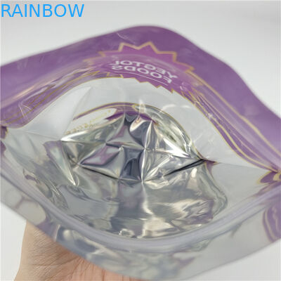 আপনার নিজস্ব লোগো কাস্টমাইজ করুন ডিজিটাল প্রিন্টিং জিপলক ভোজ্য সামগ্রী উইন্ডো সহ স্ট্যান্ড আপ প্যাকেজিং ব্যাগ