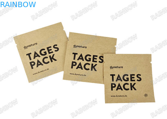 ক্রাফ্ট পেপার থ্রি সাইড সিলড স্যাকেট বায়োডেগ্রেডেবল প্যাকেট ট্যাবলেট জন্য