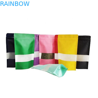 কাস্টম ফুড গ্রেড পিএলএ ব্রাউন ক্রাফ্ট পেপার ব্যাগ মঙ্গো পাউডার ফুড পোষা প্রাণী স্লিপস ভোজ্য প্যাকেজিং ব্যাগ জিপার সহ মাইলার