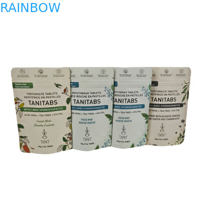 ইকো-বন্ধুত্বপূর্ণ কম্পোস্টেবল ক্রাফ্ট প্যাকেজ কসমেটিক পাউডার প্যাকের জন্য পুনরায় বন্ধযোগ্য জিপার সহ