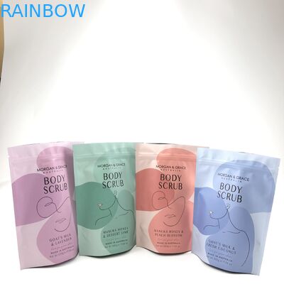স্ট্যান্ড আপ বডি স্ক্রাব ব্যাগ বিভিন্ন আকারের কাস্টমাইজযোগ্য কসমেটিক প্যাকেজিং ব্যাগ