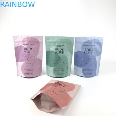 স্ট্যান্ড আপ বডি স্ক্রাব ব্যাগ বিভিন্ন আকারের কাস্টমাইজযোগ্য কসমেটিক প্যাকেজিং ব্যাগ