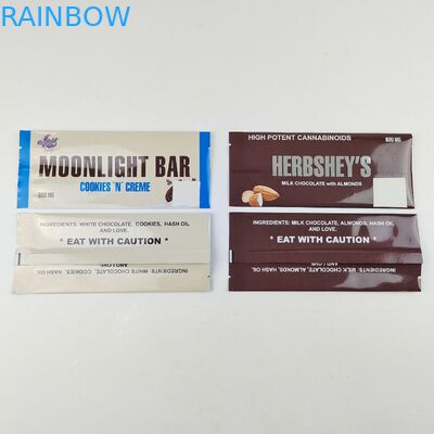 তাপ সিল ল্যামিনেটেড অ্যালুমিনিয়াম ফয়েল মাইলার স্যাচেটস ফয়েল আবরণ কাস্টম মুদ্রিত পিছনে সিল পকেট চকলেট এনার্জি বার