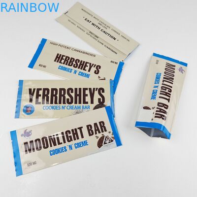 তাপ সিল ল্যামিনেটেড অ্যালুমিনিয়াম ফয়েল মাইলার স্যাচেটস ফয়েল আবরণ কাস্টম মুদ্রিত পিছনে সিল পকেট চকলেট এনার্জি বার