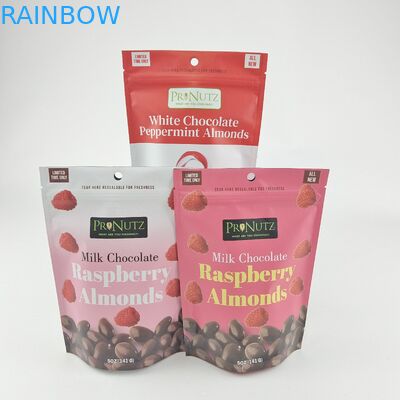 কাস্টমাইজড প্রাইভেট লোগো জিপার প্লাস্টিক স্ট্যান্ড আপ জিপ লক প্যাকেজিং ব্যাগ প্যাকিং ভোজ্য কুকিজ