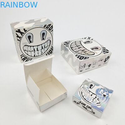 কাস্টম গ্লোসি ইউভি ম্যাট ফিল্ম হোয়াইট কার্ডবোর্ড পেপার বক্স 400g কসমেটিক নমুনা জন্য আর্গান তেল