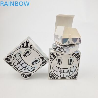 কাস্টম গ্লোসি ইউভি ম্যাট ফিল্ম হোয়াইট কার্ডবোর্ড পেপার বক্স 400g কসমেটিক নমুনা জন্য আর্গান তেল