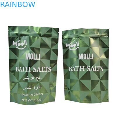 স্ট্যান্ড আপ প্লাস্টিক প্যাকেজিং জন্য শরীরের স্ক্রাব পকেট স্নান লবণ প্রাকৃতিক Soak Mylar ব্যাগ সঙ্গে জিপার