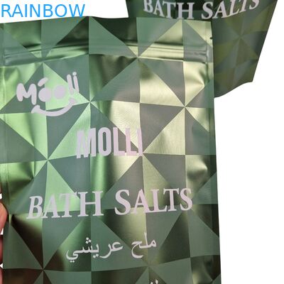 স্ট্যান্ড আপ প্লাস্টিক প্যাকেজিং জন্য শরীরের স্ক্রাব পকেট স্নান লবণ প্রাকৃতিক Soak Mylar ব্যাগ সঙ্গে জিপার