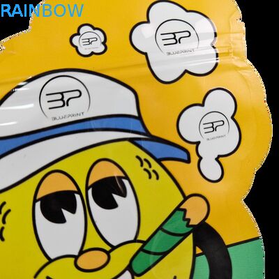 খাদ্যযোগ্য ক্যালি ৩.৫ গ্রাম ৭ গ্রাম মylar জিপলক নরম স্পর্শ গন্ধরোধী অনিয়মিত আকারের কুকি ডাই কাট প্যাকেজিং প্লাস্টিক স্যাশে ব্যাগ