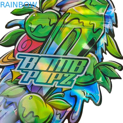 খাদ্যযোগ্য ক্যালি ৩.৫ গ্রাম ৭ গ্রাম মylar জিপলক নরম স্পর্শ গন্ধরোধী অনিয়মিত আকারের কুকি ডাই কাট প্যাকেজিং প্লাস্টিক স্যাশে ব্যাগ