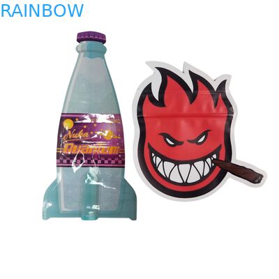 মুদ্রিত মাইলার ব্যাগের ভিতরে ভেষজ তামাক ভোজ্য গামি কুকি প্যাকেজিং চকচকে তাপ সীল বিশেষ আকৃতির প্লাস্টিক ব্যাগ