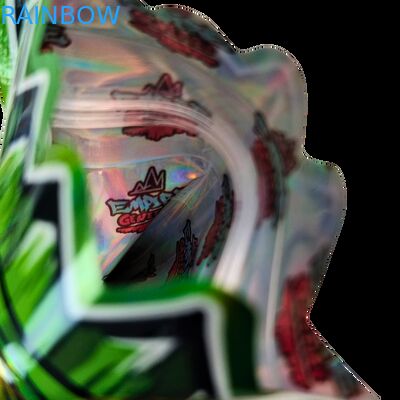 মুদ্রিত মাইলার ব্যাগের ভিতরে ভেষজ তামাক ভোজ্য গামি কুকি প্যাকেজিং চকচকে তাপ সীল বিশেষ আকৃতির প্লাস্টিক ব্যাগ