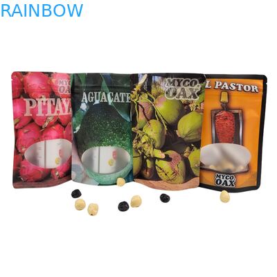 স্ট্যান্ড-আপ পাউচ প্যাকেজিং ৩-পার্শ্ব সিল ফ্ল্যাট পুনরায় ব্যবহারযোগ্য জিপলক উইন্ডো মাইলার অ্যালুমিনিয়াম ফয়েল পুনরায় ব্যবহারযোগ্য প্লাস্টিক ব্যাগ