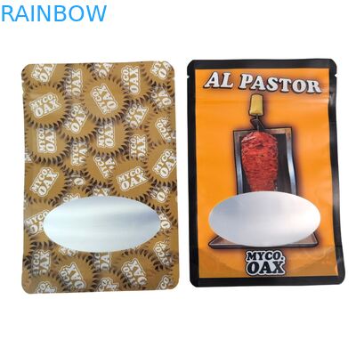 স্ট্যান্ড-আপ পাউচ প্যাকেজিং ৩-পার্শ্ব সিল ফ্ল্যাট পুনরায় ব্যবহারযোগ্য জিপলক উইন্ডো মাইলার অ্যালুমিনিয়াম ফয়েল পুনরায় ব্যবহারযোগ্য প্লাস্টিক ব্যাগ