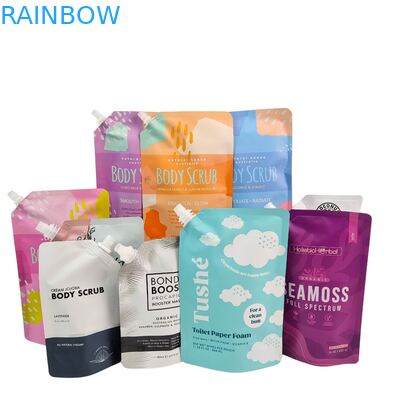 তরল প্লাস্টিকের স্ট্যান্ড আপ প্যাকেজ স্পাউট স্প্রেজ প্যাকেজিং ব্যাগ জন্য কসমেটিক পানীয় লশুন নল ব্যাগ