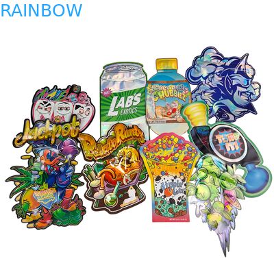 খাদ্য গ্রেড ডয়প্যাক ডাই কাট ক্যালি ৩.৫ গ্রাম ৭ গ্রাম ১৪ গ্রাম ২৮ গ্রাম সুগার কুকি মylar ব্যাগ চকচকে/অনুজ্জ্বল গন্ধরোধী জিপলক ব্যাগ