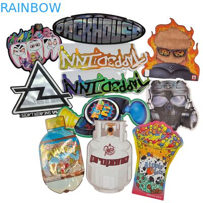 খাদ্য গ্রেড ডয়প্যাক ডাই কাট ক্যালি ৩.৫ গ্রাম ৭ গ্রাম ১৪ গ্রাম ২৮ গ্রাম সুগার কুকি মylar ব্যাগ চকচকে/অনুজ্জ্বল গন্ধরোধী জিপলক ব্যাগ