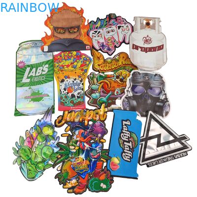 পুনরায় সিলযোগ্য জিপার হলোগ্রাফিক আকারের ডাই কাট মাইলার ব্যাগ অ্যালুমিনিয়াম ফয়েল তাপ সীল মাশরুমের জন্য অনিয়মিত ব্যাগ