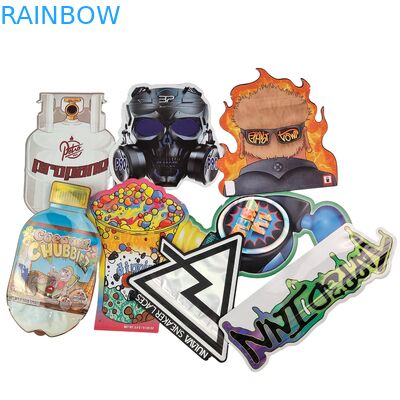 কাস্টমাইজড লোগো 3.5g 7g 14g পুনরায় সিলযোগ্য পিই প্লাস্টিকের ফুড সিল প্যাকেজিং জিপ লক ফয়েল পকেট শিশু গন্ধ প্রতিরোধী হার্ব গামি মাইলার ব্যাগ