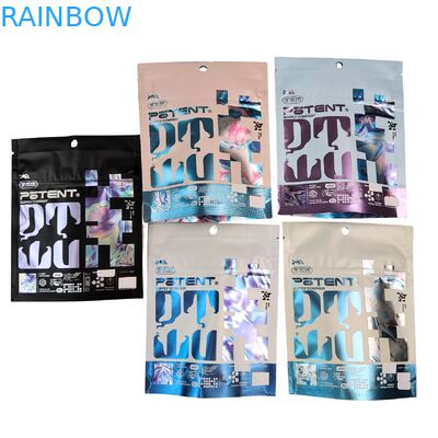 ডিজিটাল প্রিন্টিং হলোগ্রাফিক ৩.৫ গ্রাম ক্যালি প্যাকিং ৪x৫ স্যাকেট অনিয়মিত অ্যালুমিনিয়াম ফয়েল মাশরুম গামি প্যাকেজিং ডাই কাট মাইলার ব্যাগ