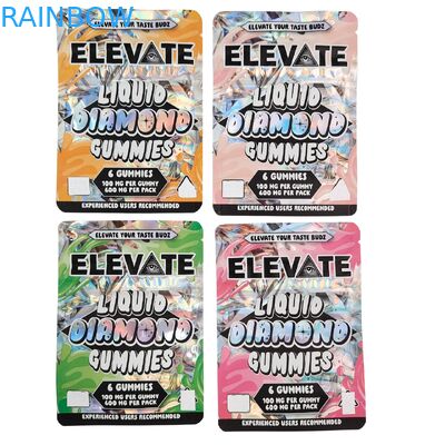 3.5g মাইলার ব্যাগ মাশরুম এক্সট্রাক্ট গামি প্যাকেজিং ডয়প্যাক জিপার সহ, গন্ধ নিরোধক, খাড়া হয়ে থাকার মতো পাউচ