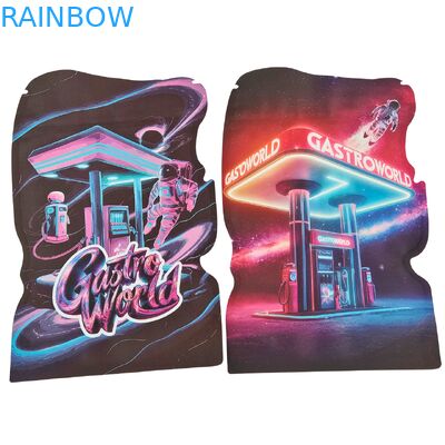 কাস্টম ডাই কাট মাইলার ব্যাগ 3.5g-28g শিশু প্রুফ জিপার সহ