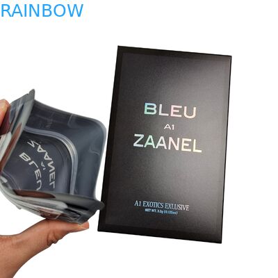 স্ন্যাক্সের জন্য শিশু প্রতিরোধী বাক্স সহ কাস্টম 3.5 গ্রাম মাইলার ব্যাগ