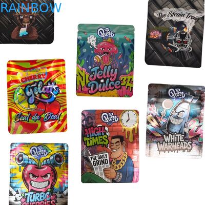 খাদ্য প্যাকেজিংয়ের জন্য কাস্টম 3.5g-28g পুনরায় বন্ধযোগ্য মাইলার ব্যাগ