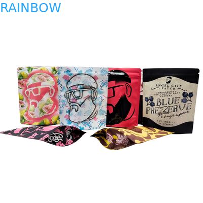 কাস্টম মুদ্রিত 3.5g-28g পুনরায় বন্ধযোগ্য গন্ধ প্রতিরোধী মাইলার ফুড ব্যাগ