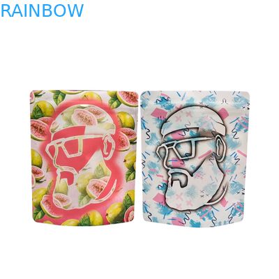 পুনরায় ব্যবহারযোগ্য তাপ সীল 3.5g 1oz মাইলার জিপার ব্যাগ স্ট্যান্ড আপ অ্যালুমিনিয়াম ফয়েল গন্ধ প্রতিরোধী ক্যালি খাদ্য সঞ্চয়স্থান মাইলার ব্যাগ কাস্টম মুদ্রিত