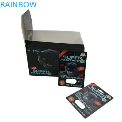 পাইকারি কাস্টম রাইনো ১০০k ১৫০k ২০০k ক্যাপসুল বর্ধন পিলস মেডিসিন ৩ডি প্যাকেজিং কার্ড পেপার ডিসপ্লে বক্স সহ