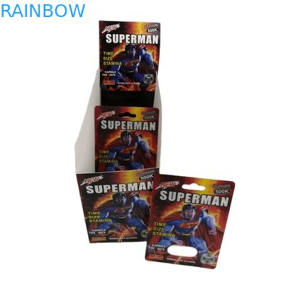 পাইকারি কাস্টম রাইনো ১০০k ১৫০k ২০০k ক্যাপসুল বর্ধন পিলস মেডিসিন ৩ডি প্যাকেজিং কার্ড পেপার ডিসপ্লে বক্স সহ