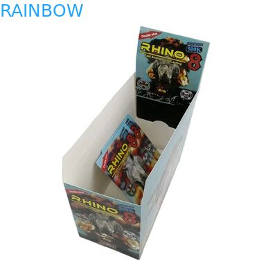 পাইকারি কাস্টম রাইনো ১০০k ১৫০k ২০০k ক্যাপসুল বর্ধন পিলস মেডিসিন ৩ডি প্যাকেজিং কার্ড পেপার ডিসপ্লে বক্স সহ