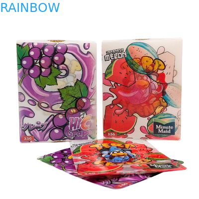 Custom Spot UV Holographic 3.5G Mylar Bags Stand Up Pouches for Smell Proof Food Packaging