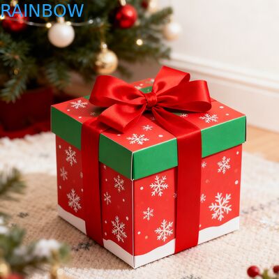 পুনর্ব্যবহারযোগ্য বায়োডেগ্রেডেবল ক্রাফ্ট আয়তক্ষেত্রাকার উপহার বাক্স ভাঁজ কভার রিবন ইউভি লেপ ম্যাট কাস্টমাইজড জন্মদিন ক্রিসমাস উপহার বাক্স