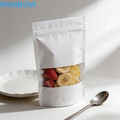 খাদ্য প্যাকেজিং জন্য কাস্টমাইজড বায়োডেগ্রেডেবল আর্দ্রতা প্রুফ স্ট্যান্ড আপ প্যাচ Kraft কাগজ ব্যাগ