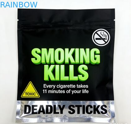 পুনরায় সিলযোগ্য ৩ পাশের সিল ২৫ গ্রাম ৩০ গ্রাম ৪০ গ্রাম ৫০ গ্রাম ১০০ গ্রাম ধূমপানের পাতার সিগারেটের ব্যাগ রোলিং তামাকের পাউচ এবং জিপার