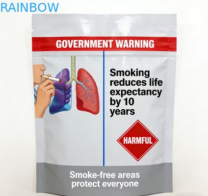 পুনরায় সিলযোগ্য ৩ পাশের সিল ২৫ গ্রাম ৩০ গ্রাম ৪০ গ্রাম ৫০ গ্রাম ১০০ গ্রাম ধূমপানের পাতার সিগারেটের ব্যাগ রোলিং তামাকের পাউচ এবং জিপার