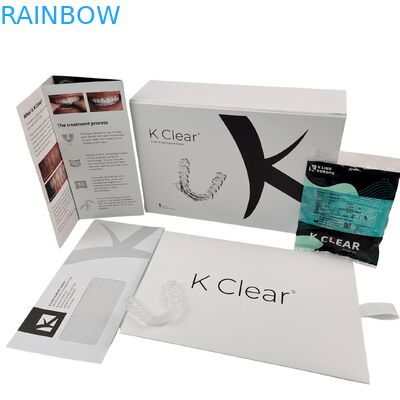 কাস্টম লাক্সারি ম্যাগনেটিক ডেন্টাল ব্রেসেস কিট বক্স, 350 গ্রাম পুরুত্ব সহ অর্থোডন্টিক অ্যালাইনার প্যাকেজিং বক্স
