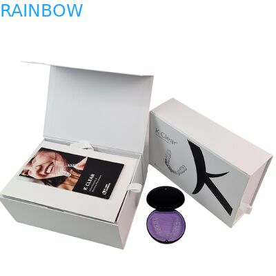 কাস্টম লাক্সারি ম্যাগনেটিক ডেন্টাল ব্রেসেস কিট বক্স, 350 গ্রাম পুরুত্ব সহ অর্থোডন্টিক অ্যালাইনার প্যাকেজিং বক্স