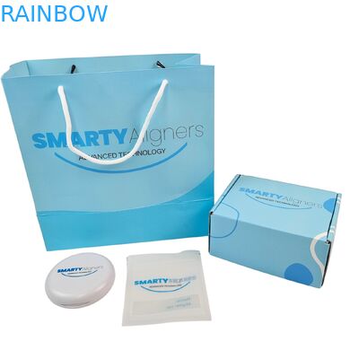 কাস্টম অর্থোডন্টিক দাঁতের অ্যালাইনর প্যাকেজিং বক্স ব্রেসেস ডেন্টাল ডেনচার অ্যালাইনর বক্স উইথ পেপার ব্যাগ