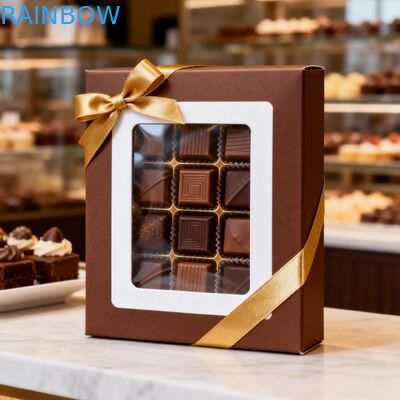 Custom Biodegradable Foldable Snack Display Box With Transparent Windows For Retail Stores