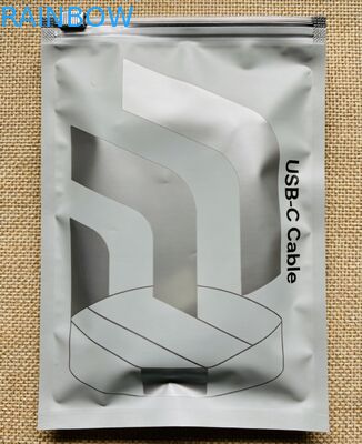 কাস্টম প্রিন্টিং পুনর্ব্যবহারযোগ্য পিভিসি প্লাস্টিক ম্যাট পুনরায় বন্ধযোগ্য প্যাকেজিং ব্যাগ তিন পাশের সিল সহ